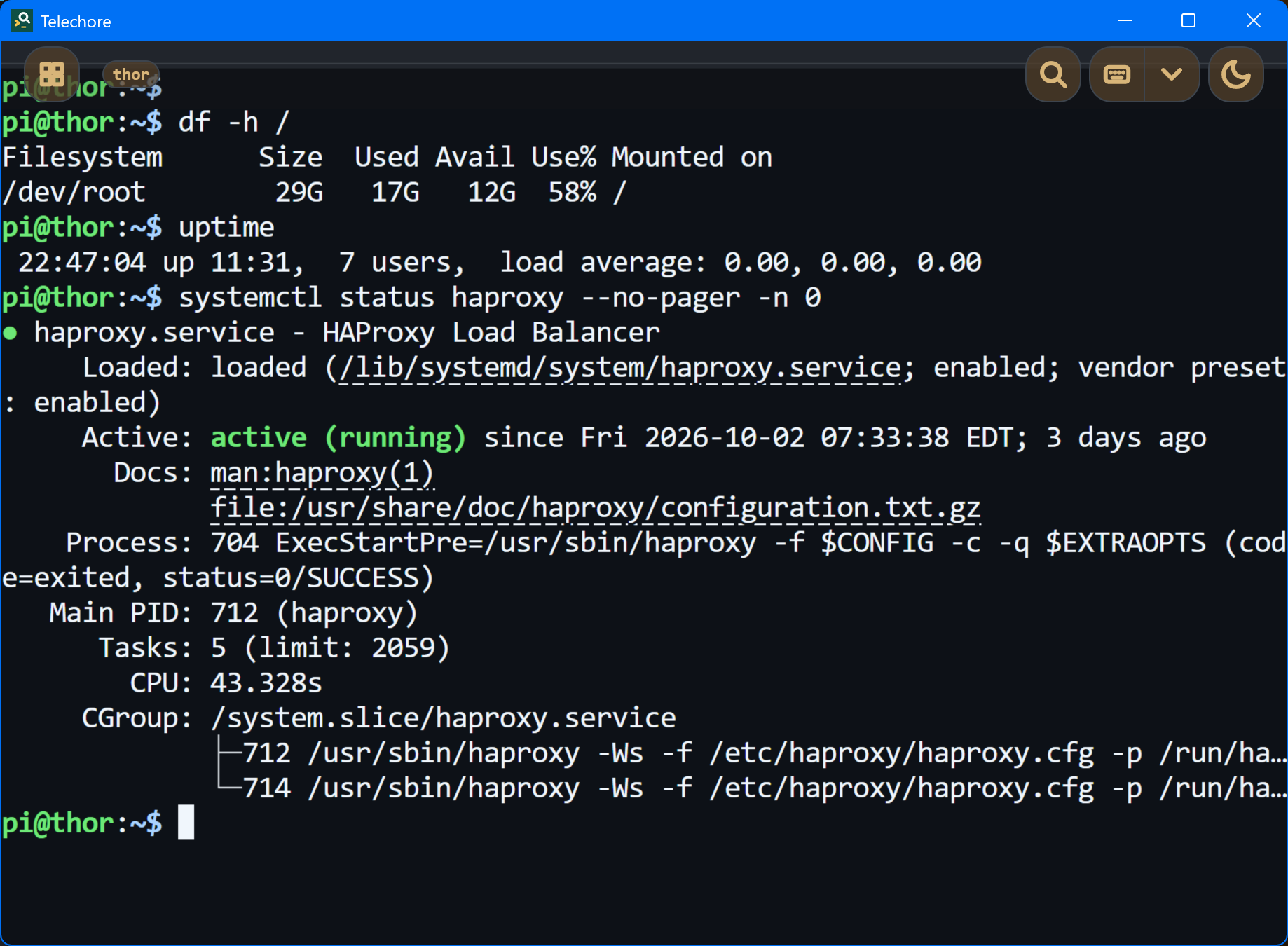 The terminal on Windows, with the header floating over it
